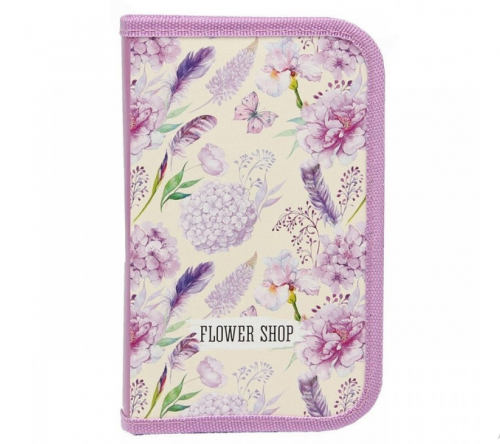 Пенал 1-секц, большой РОЗОВЫЕ ЦВЕТОЧКИ (ПН-1844) 190х115, ламинированный картон