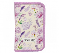 Пенал 1-секц, большой РОЗОВЫЕ ЦВЕТОЧКИ (ПН-1844) 190х115, ламинированный картон