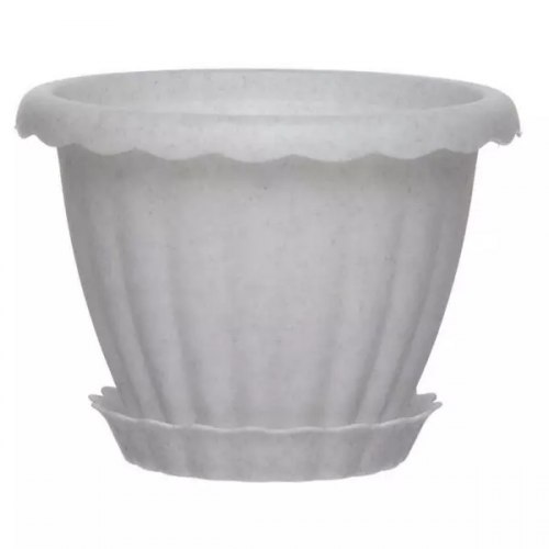 Кашпо DALIA D 140 1л с поддоном Мрамор d140*130
