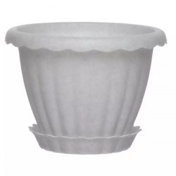 Кашпо DALIA D 140 1л с поддоном Мрамор d140*130
