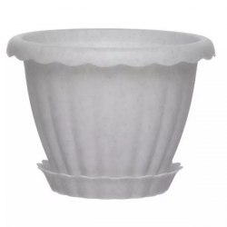 Кашпо DALIA D 180 2л с поддоном Мрамор d180*170