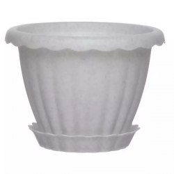Кашпо DALIA D 300 9л с поддоном Мрамор d3000*270