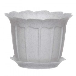 Кашпо Laura D 200 3л с поддоном Мрамор d200*153