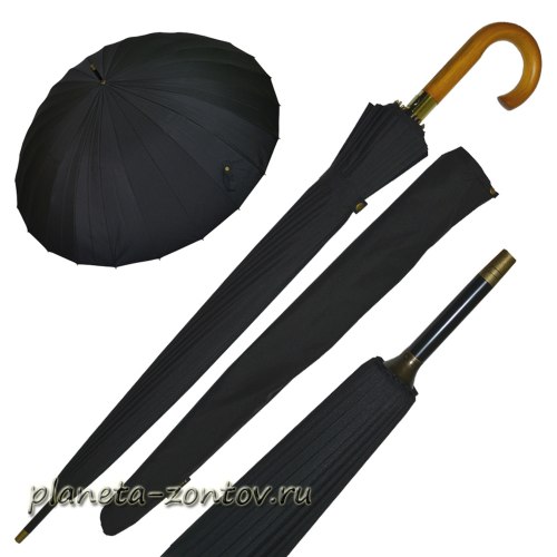 Зонт мужской Ame Yoke L 65-24 чёрный